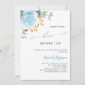 花のブライダルシャワーをする前に何か青 招待状 (正面)