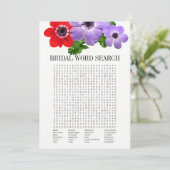 花のブライダルシャワーワードサーチゲームカード 招待状 (スタンド正面)