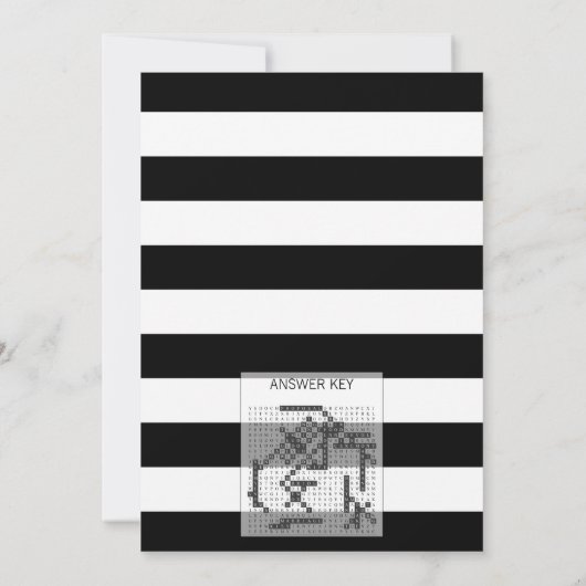 花のブライダルシャワーワードサーチゲームカード 招待状 (裏面)