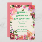 花のブライダルシャワー招待状 セーブザデート (正面/裏面)