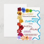 花のブライダルシャワー招待状 ワイルドフラワーブライダル サンキューカード (正面/裏面)