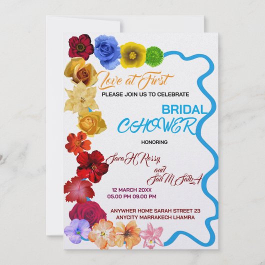 花のブライダルシャワー招待状 ワイルドフラワーブライダル シーズンカード (正面)