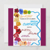 花のブライダルシャワー招待状 ワイルドフラワーブライダル 招待状 (正面)