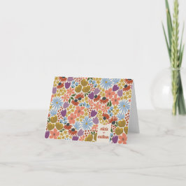 花のブライダルシャワー パーソナライズされた サンキューカード