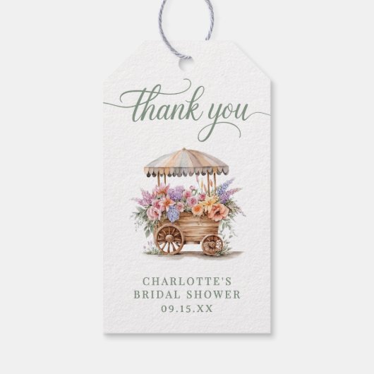花のブライダルシャワー ボタニカル サンクス ギフトタグ (裏面)