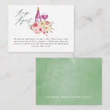 花のブライダルシャワー ワインチェックのレシピ依頼