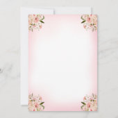 花のブラウン髪バレリーナ誕生日 招待状 (裏面)