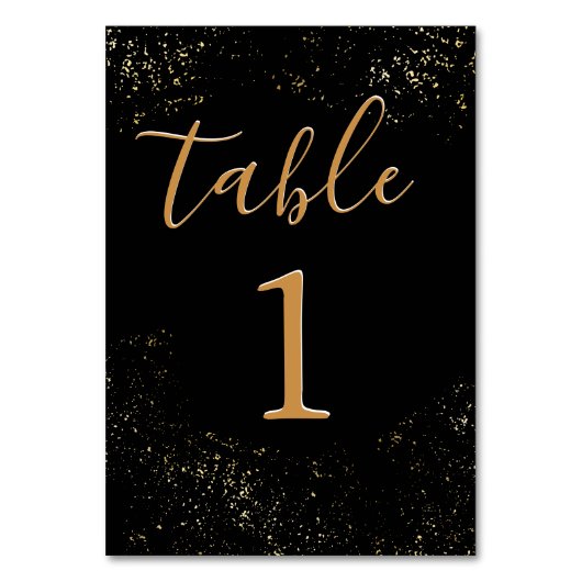 花のブラックゴールド 50周年結婚記念日 テーブルナンバー (正面)