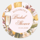 花のブランチとバブル ブライズシャワー ラウンドシール (正面)