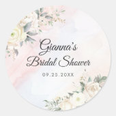 花のブランチとバブル ブライズシャワー ラウンドシール (正面)