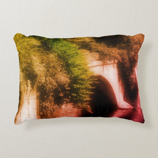 花のブリッジ部分色ヴィンテージ 動揺して アクセントクッション (正面)