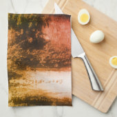 花のブリッジ部分色ヴィンテージ 動揺して キッチンタオル (四つ折り)