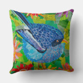 花のブルーバード クッション (裏面)