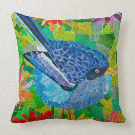 花のブルーバード クッション