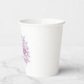 花のブーケのプリントされた紙コップ 紙コップ (左)