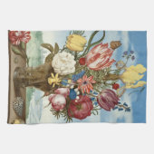 花のブーケアンブロシウボスシェアートファインアート キッチンタオル (横)