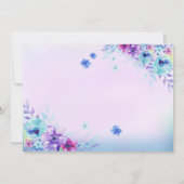 花のプリンセス城の水彩 3歳の誕生日 招待状 (裏面)