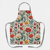花のプリント エプロン (正面)