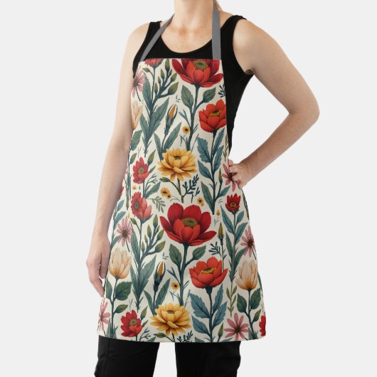 花のプリント エプロン (インサイチュ)