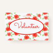 花のプリント バッジ (正面)