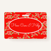 花のプリント バッジ (裏面)