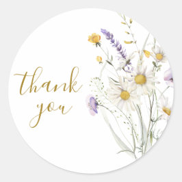 花のプレゼントに感謝 ラウンドシール