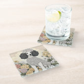 花のプーお洒落ドル ガラスコースター (アングル)