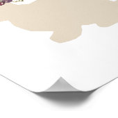 花のヘアピースを付けたウサギの動物の絵 ポスター (角)