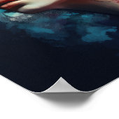 花のヘッドアート プリント ポスター 女性 (角)