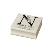 花のヘッド手紙- N -差出人住所のモノグラム ラバースタンプ (スタンプ)