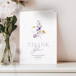 花のベイビーシャワーの感謝カード 招待状