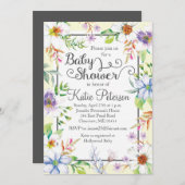 花のベイビーシャワー招待状 招待状 (正面/裏面)