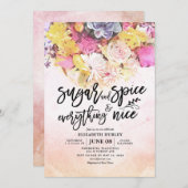 花のベイビーシャワー　スイート＆スパイス＆エブリシングナイス 招待状 (正面/裏面)