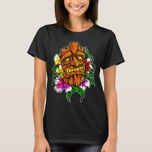 花のベッドに座るティキ Tシャツ (正面)