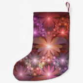 花のベッドカラフル抽象芸術フラクタルアート名 スモールクリスマスストッキング (裏面)