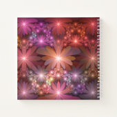 花のベッドカラフル抽象芸術フラクタルアート名 ノートブック (裏面)