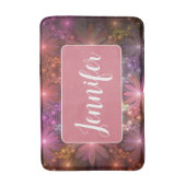 花のベッドカラフル抽象芸術フラクタルアート名 バスマット (正面縦)