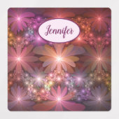 花のベッドカラフル抽象芸術フラクタルアート名 ラベル (デザイン1)