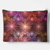 花のベッド光沢のあるカラフル抽象芸術フラクタルアート アクセサリーポーチ (裏面)