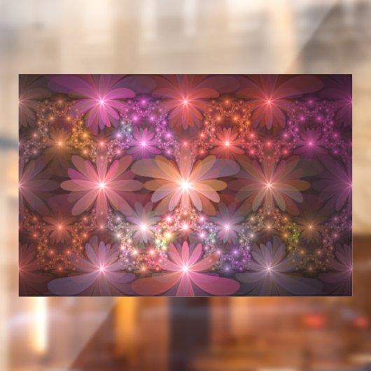 花のベッド光沢のあるカラフル抽象芸術フラクタルアート ウィンドウサイン (シート2)