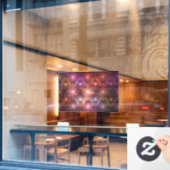 花のベッド光沢のあるカラフル抽象芸術フラクタルアート ウィンドウサイン (カフェ窓)