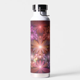 花のベッド光沢のあるカラフル抽象芸術フラクタルアート ウォーターボトル