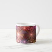 花のベッド光沢のあるカラフル抽象芸術フラクタルアート エスプレッソカップ (正面右)