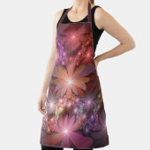 花のベッド光沢のあるカラフル抽象芸術フラクタルアート エプロン (インサイチュ)