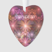 花のベッド光沢のあるカラフル抽象芸術フラクタルアート オーナメント (正面)