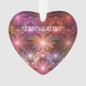 花のベッド光沢のあるカラフル抽象芸術フラクタルアート オーナメント (裏面)