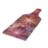 花のベッド光沢のあるカラフル抽象芸術フラクタルアート カッティングボード (角)