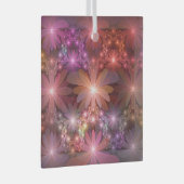 花のベッド光沢のあるカラフル抽象芸術フラクタルアート ガラスオーナメント (正面右)