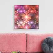 花のベッド光沢のあるカラフル抽象芸術フラクタルアート キャンバスプリント (インサイチュ (リビング))
