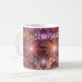 花のベッド光沢のあるカラフル抽象芸術フラクタルアート コーヒーマグカップ (正面左)